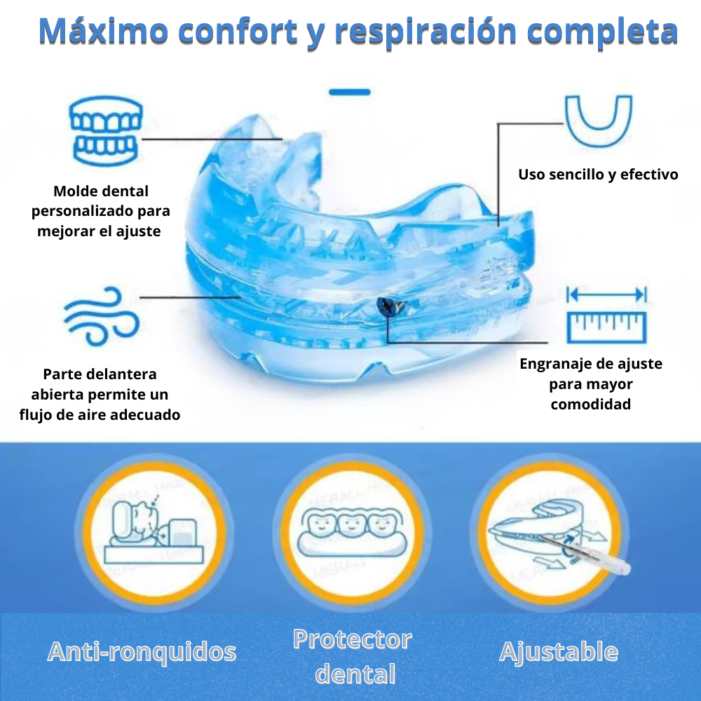 Protector dental anti-ronquidos 2 en 1